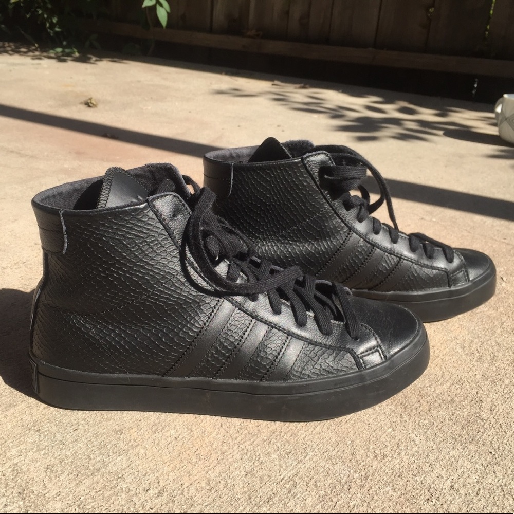 Black Textured Adidas High Tops
